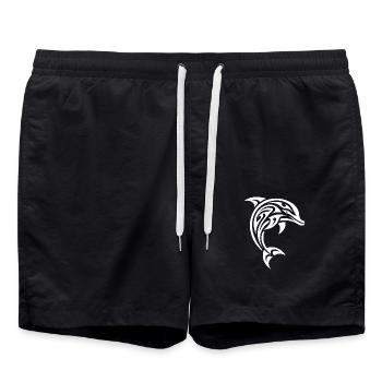 Élégant Jumping Tattoo Grand dauphin - Short de bain - noir - Devant - AI Model Male 185 light (185cm)