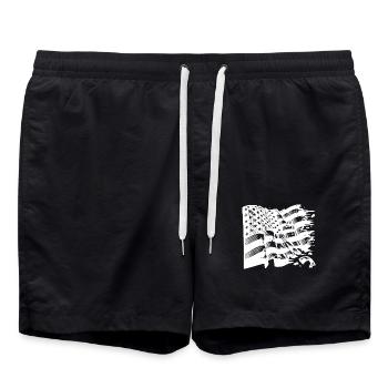 Style de tatouage de drapeau des États-Unis - Short de bain - noir - Devant - AI Model Male 185 light (185cm)