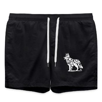 Schäferhund Geometrische Formen - Badeshorts - Schwarz - Vorne - AI Model Male 185 light (185cm)