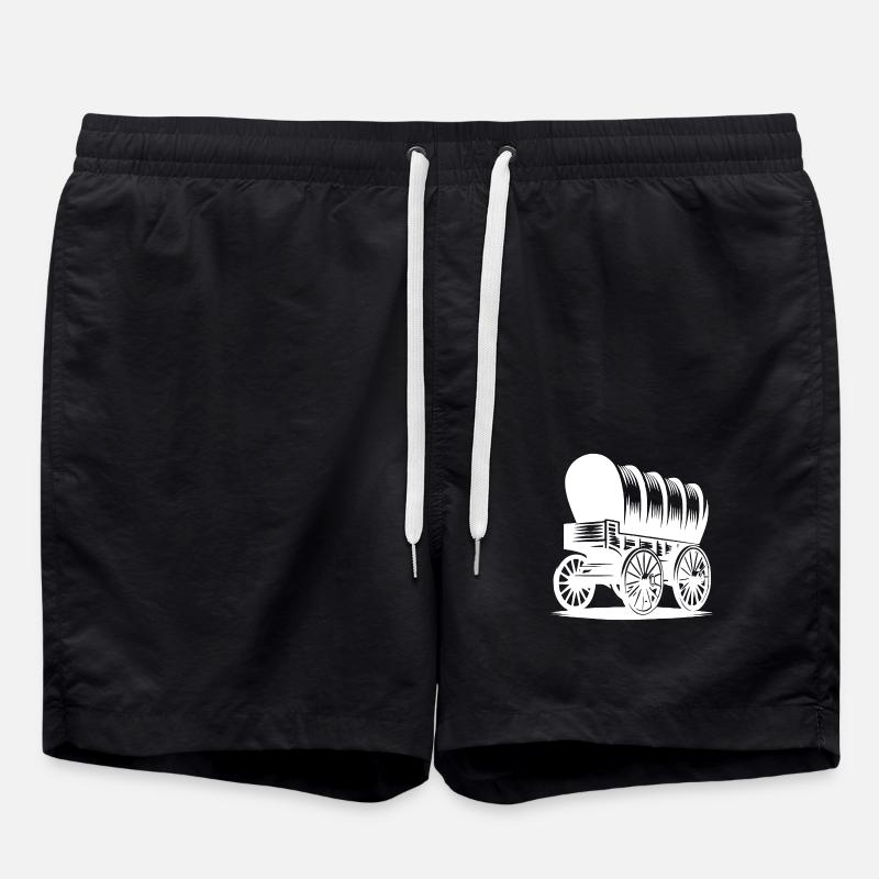 Chariot couvert pour chevaux - Short de bain - noir