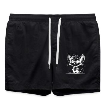 Cute Kids Baby Mouse - Swim Trunks - black - Front - AI Model Male 185 light (185cm)