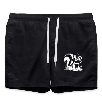 Baby Stinktier Kinder Bleistift Zeichnung Skizze - Badeshorts - Schwarz - Vorne - AI Model Male 185 light (185cm)
