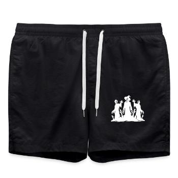 Zombie Halloween Hexen Friedhof Party Gruppe - Badeshorts - Schwarz - Vorne - AI Model Male 185 light (185cm)