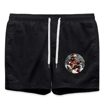 Moose Christmas Rocker Guitar - Swim Trunks - black - Front - AI Model Male 185 light (185cm)