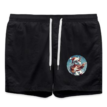 Unicorn Christmas Rocker Guitar - Swim Trunks - black - Front - AI Model Male 185 light (185cm)