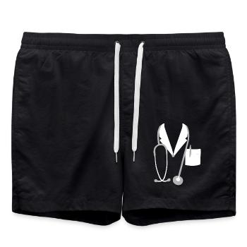 Stethoscope medicine doctor doctor practice career choice - Swim Trunks - black - Front - AI Model Male 185 light (185cm)