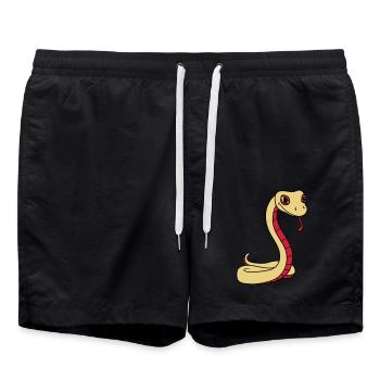 snake face head gecko lizard real reptile - Swim Trunks - black - Front - AI Model Male 185 light (185cm)