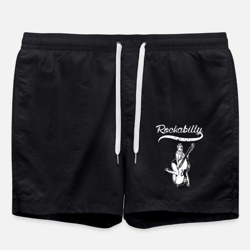 Rockabilly PinUp Kontrabass - Short de bain - noir