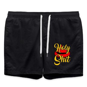 Heilige Scheisse verdammt frech fluchen Pech - Badeshorts - Schwarz - Vorne - AI Model Male 185 light (185cm)