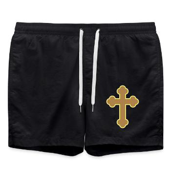 Cross cross - Swim Trunks - black - Front - AI Model Male 185 light (185cm)