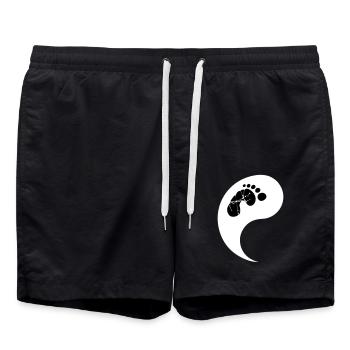 Demi-bébé blanc - Short de bain - noir - Devant - AI Model Male 185 light (185cm)
