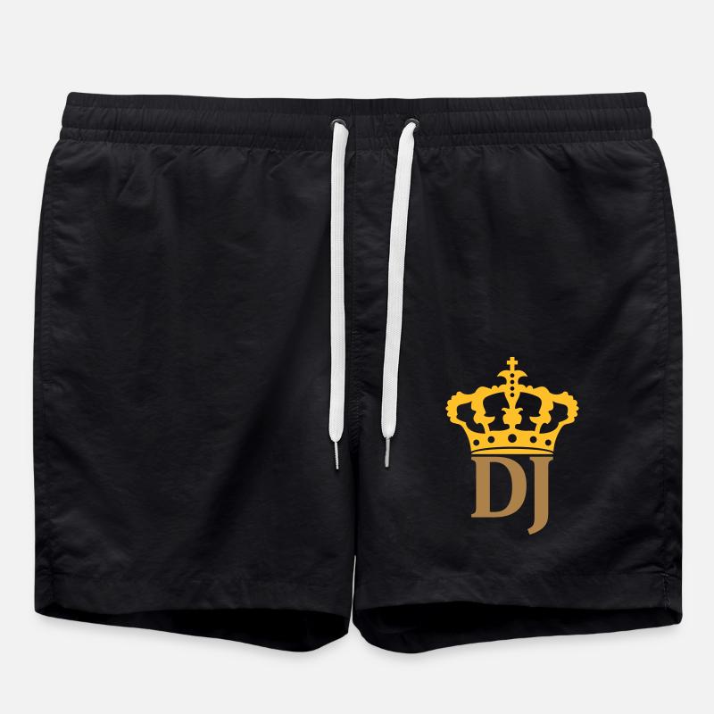 Gold DJ crown - Swim Trunks - black