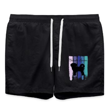 Retro Vintage Bolonka Zwetna - Badeshorts - Schwarz - Vorne - AI Model Male 185 light (185cm)