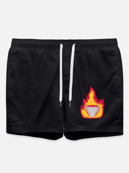 Fire diaper hot - Swim Trunks - black