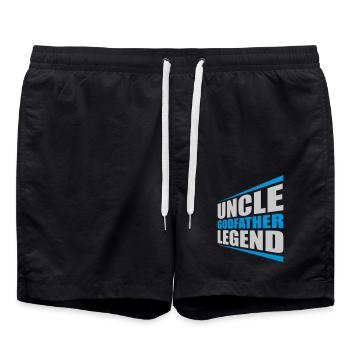 Uncle Godfather Legend Quote - Swim Trunks - black - Front - AI Model Male 185 light (185cm)
