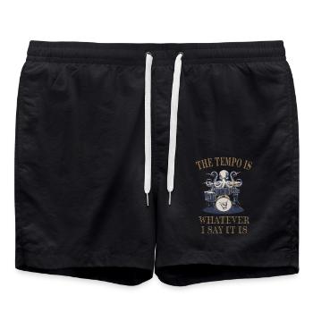 Drums Drummer Octopus - Badeshorts - Schwarz - Vorne - AI Model Male 185 light (185cm)