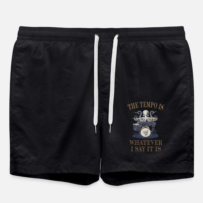 Drums Drummer Octopus - Badeshorts - Schwarz