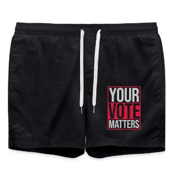 votre vote compte citation - Short de bain - noir - Devant - AI Model Male 185 light (185cm)
