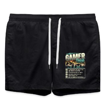 Gamer Logik Gaming Zocken Zocker - Badeshorts - Schwarz - Vorne - AI Model Male 185 light (185cm)