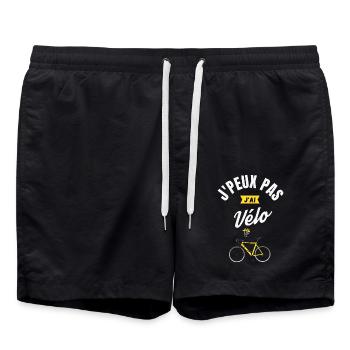 J Peux Pas J Ai Vélo - Short de bain - noir - Devant - AI Model Male 185 light (185cm)