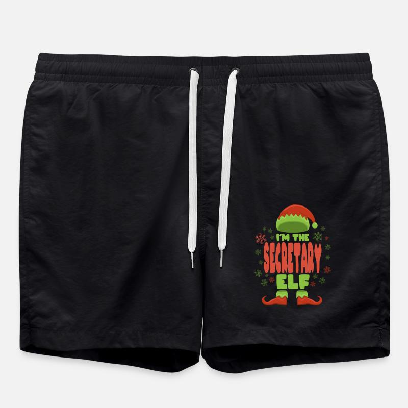 Secretary Christmas Elf - Swim Trunks - black