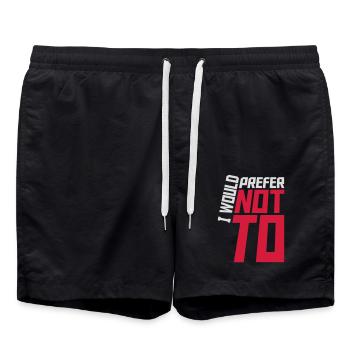 Je préfère ne pas - Short de bain - noir - Devant - AI Model Male 185 light (185cm)