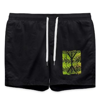 yggdrasil rune e 101 - Swim Trunks - black - Front - AI Model Male 185 light (185cm)