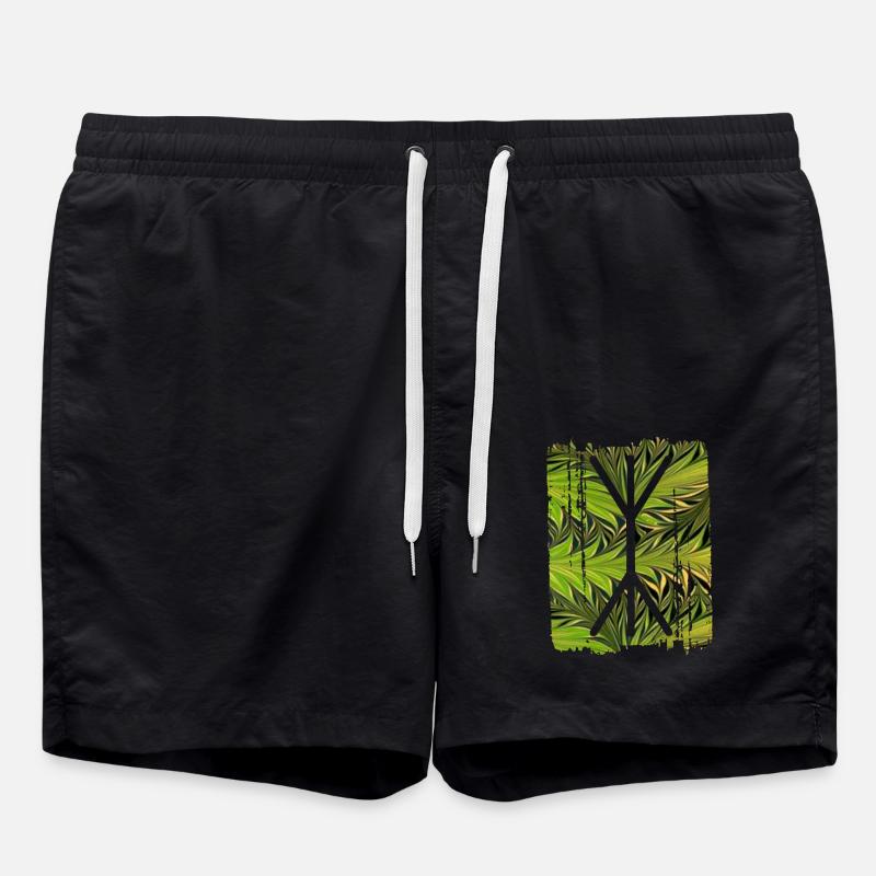 yggdrasil rune e 101 - Swim Trunks - black