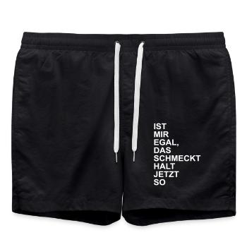 Ist mir egal, das schmeckt halt jetzt so - Badeshorts - Schwarz - Vorne - AI Model Male 185 light (185cm)