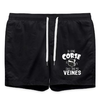 Corse origine corse naissance bébé Corse - Short de bain - noir - Devant - AI Model Male 185 light (185cm)