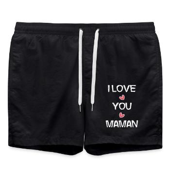 BONNE FÊTE MAMAN. MAMAN. FÊTE DES MÈRES. JE T'AIME - Short de bain - noir - Devant - AI Model Male 185 light (185cm)