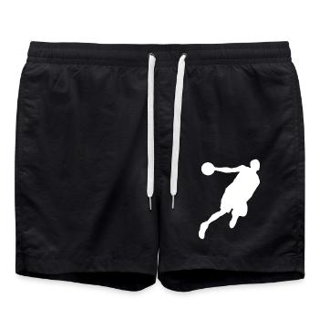 Silhouette de joueur de basketball, design sportif dynamique - Short de bain - noir - Devant - AI Model Male 185 light (185cm)