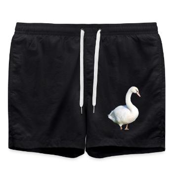 Cygne, Canard, Oiseau, Oie - Short de bain - noir - Devant - AI Model Male 185 light (185cm)