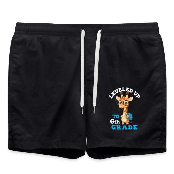 Mis à niveau en 6e année - Girafe drôle - Short de bain - noir - Devant - AI Model Male 185 light (185cm)