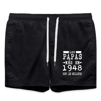 Les Papas nés en sont meilleurs - Short de bain - noir - Devant - AI Model Male 185 light (185cm)