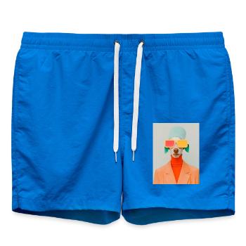 AP Surreal Human Dog Portrait 2 August 2024 - Badeshorts - Cobalt blue - Vorne