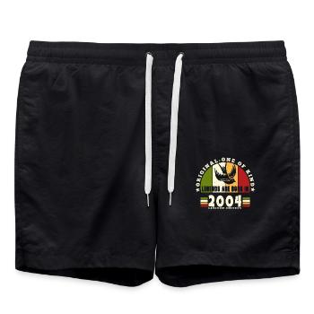 2004 Vintage Geburtstag Legende Geschenk - Badeshorts - Schwarz - Vorne - AI Model Male 185 light (185cm)