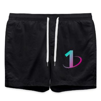 Number 1 multicolor - Swim Trunks - black - Front - AI Model Male 185 light (185cm)