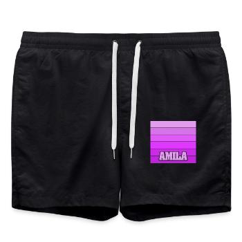 Maiden's name Amila - Swim Trunks - black - Front - AI Model Male 185 light (185cm)