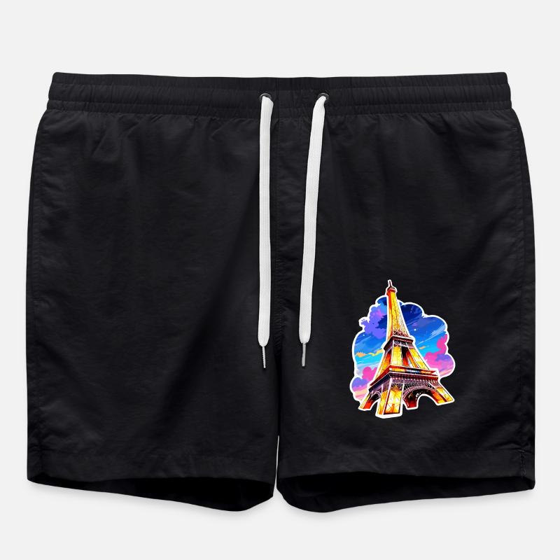 Eiffel tower #22 - Swim Trunks - black