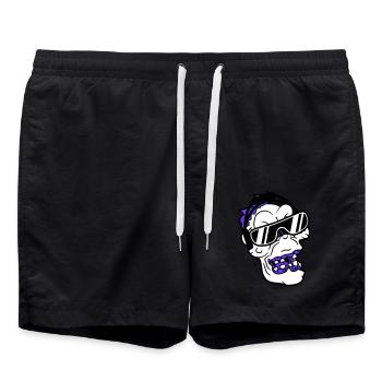 Cool DJ Zombie Mort-vivant Horreur Halloween Chef de fête - Short de bain - noir - Devant - AI Model Male 185 light (185cm)