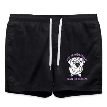 D’abord apprendre à se connaître, puis s’aimer - Bulldog - Short de bain - noir - Devant - AI Model Male 185 light (185cm)