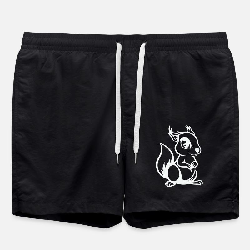 eichhörnchen comic - Badeshorts - Schwarz