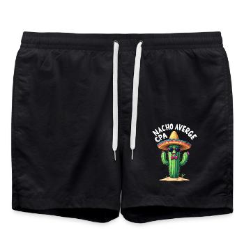 Nacho Average CPA, Cactus Humor - Swim Trunks - black - Front - AI Model Male 185 light (185cm)