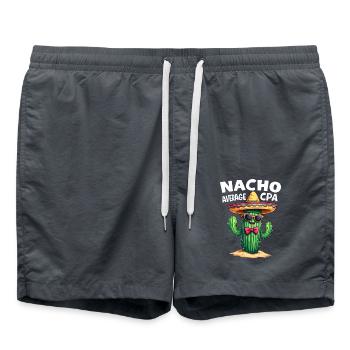 Nacho Average CPA, Cactus Humor - Swim Trunks - anthracite - Front - AI Model Male 185 light (185cm)