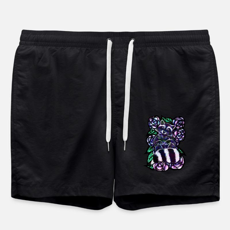 Waschbär - Badeshorts - Schwarz