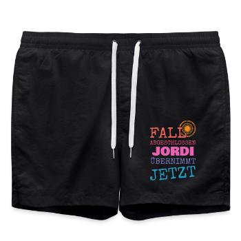 Vorname Jordi - Badeshorts - Schwarz - Vorne - AI Model Male 185 light (185cm)