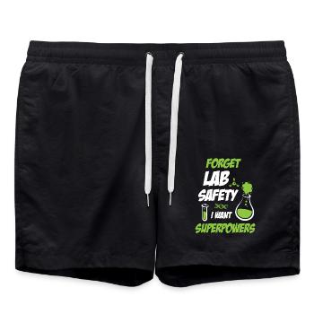 Forget Lab Safety Funny Science - Badeshorts - Schwarz - Vorne - AI Model Male 185 light (185cm)