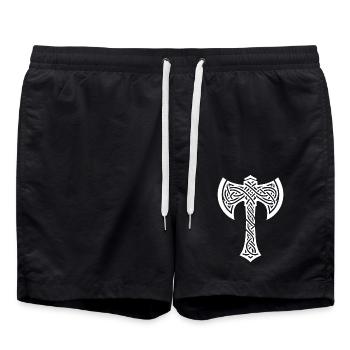 Hache aux nœuds celtiques extraordinaires - Short de bain - noir - Devant - AI Model Male 185 light (185cm)