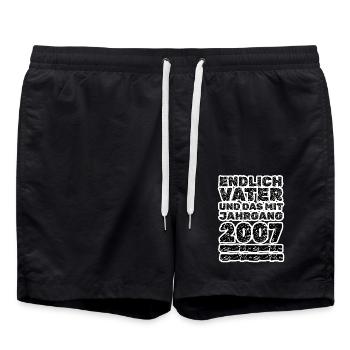 Father 2007 - Swim Trunks - black - Front - AI Model Male 185 light (185cm)